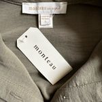 Monteau NEW Olive Green Cargo Jumpsuit Cap Sleeve Silky Pockets Small Belted Utility Photo 6