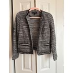 Talbots  Black & White Open-Front Blazer Sweater Knit Jacket Size Small Petite Photo 2