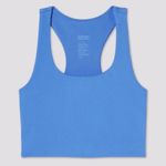 Girlfriend Collective  Blue Ribbed‎ Paloma Racerback Sports Bra Photo 0