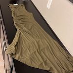 Anthropologie Daily Practice asymmetric tank top dress with ruched waist, color moss, sz S,NWT Photo 13