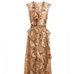 Diane Von Furstenberg  Lacey Python-print Wrap Dress‎ in Brown Silk Sz 8 Photo 2