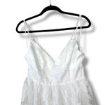 Lulus NWOT Floral Feelings White Floral Burnout Jacquard Babydoll Mini Dress Size M Photo 4