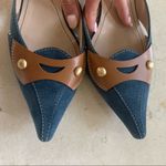 Tod's Leather and Suede Kitten Heels Sz 8 Photo 2