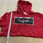 A'Gaci A’GACI Long Sleeve Red Super Sassy Cropped Sweatshirt Top Womens Small New Photo 2