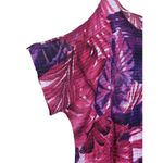 Catherines  Womens Sz 3X‎ Floral Top Purple Pink Knit Tunic Artsy Boho Stretch Photo 1