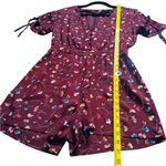 Madewell Allie Deep Plum Button Front Romper Painted Carnations Sz 0 LN Photo 10