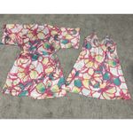 Natori Nightgown Slip Dress Robe Womens XL 1X White Pink Turquoise Silky Floral Photo 10