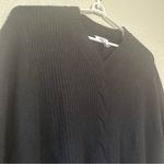 Nordstrom  Vintage Black Cable Knit Cashmere Wool Blend V Neck Poncho One Size Photo 1