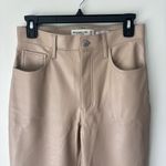 Abercrombie & Fitch The 90s Straight Ultra High Rise Vegan Faux Leather Pant Tan Photo 2