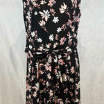 London Style  Collection black pink and white tie front floral dress size 12 Photo 0