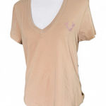 True Religion  Beige V-Neck Short Sleeve Tee NWT MSRP 59.00 Medium Photo 0