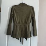 Kendall + Kylie  Military Faux Suede Belted light weight jacket Army green XS Photo 2