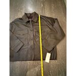OAT New York Women's Black Faux Leather Shirt Jacket Size S Long Sleeve Photo 4
