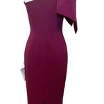 Dress the Population  NWT One Shoulder Bow Bodycon Tiffany Dress  Magenta Size S Photo 0