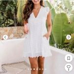 Mustard Seed Eyelet Ruffle Sleeve Romper in White Photo 2