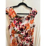 Connected Apparel  Floral Print Sleeveless Dress‎ White Orange Red Size 14 Photo 1