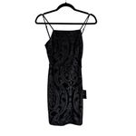 Lulus True Desire Black Sparkly Tie Back Bodycon Mini Dress NWT Photo 2