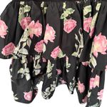 Love Shack Fancy  Sanam Mini Dress‎ Painted Mime Black Floral Size 8 NWT Photo 8