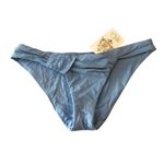 Becca  by Rebecca Virtue Milani Hipster Swim Bikini Bottom Pleated Blue M Photo 2