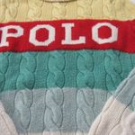 NWT Polo Ralph Lauren Women's Logo Stripe Wool Cashmere Turtleneck Sweater S Photo 2