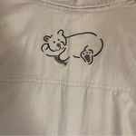 Christopher & Banks Khaki Button-Up Shirt Bear Embroidery Size Med Photo 6