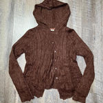 Maurice's 2000s‎ Y2k  Brown Acrylic Mohair Knit Button Cardigan Womens Size L/XL Photo 0