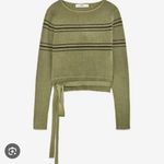 ZARA Chic Olive and Black Striped Top Photo 1