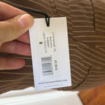 We Wore What  Overall Shorts Brown Striped Romper pinstripe relaxed cotton boho S Photo 4