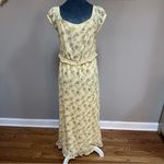 Max Studio New  Maxi Dress V-Neck Floral Yellow Ruffle Trim Med Cottage Core Photo 4