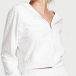 Victoria's Secret On Point Large Zip Up Terrycloth VS Embossed Hooded Sweatshirt Photo 0