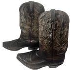 Charlie 1 Horse  womens artisan handcrafted leather cowgirl boots 9B dark brown Photo 1