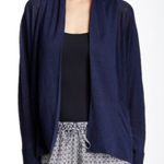 Joie  Cardigan Womens Large Blue Knit Marlis Open Front Sweater‎ Linen Photo 0