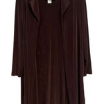 Coldwater Creek Separates Midi Dress Tunic Jacket Set Slinky Brown Petite 14 Photo 0