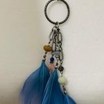 American Eagle  Outfitters Blue Feather Long Necklace Boho Beach Photo 2