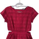 Madewell Happening Cotton Eyelet Crimson Red Cut Out Mini Shift Dress EUC 0 Photo 4