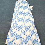 Anthropologie Peter Som Larissa maxi dress white with blue chevron patte… Photo 3