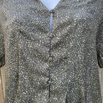 Dolan green printed peplum short sleeve blouse Photo 2