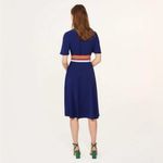 Tory Burch Peggy Color Block Navy Wrap Dress Size 0 Photo 2