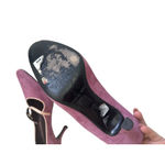 MARTINEZ VALERO Purple Suede Mary Janes Heels Size 9 1/2 Photo 3