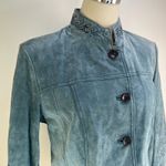 Pamela McCoy Suede Blue Jacket Embroidered Boho Western Size M Photo 1