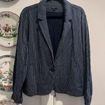 J.Crew Mercantile Women's Blue Striped Cotton Single Button Blazer Jacket Photo 1