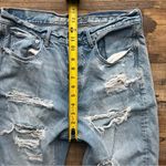 American Eagle Womens 10R Light Wash Distressed Button Fly 90s Boyfriend Jeans Photo 3