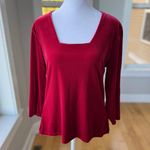 Vintage 90s Kathy Ireland Red Velvet Square Neck Holiday Top Size Medium Photo 0