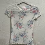 Bongo NWT y2k white  sheer floral top size small Photo 0
