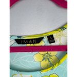 Iman Womens Sleeveless Floral Tank Top Size S Light Blue & Yellow Polyester/Span Photo 2