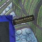 Maison Fétiche Orient 130 Tropical Leaf Print Silk Scarf Box Rolled Edges Silk Green Photo 5