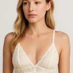 Free People  Intimately Ivory Bra Medium NWT Photo 0