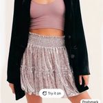 Free People  Metallic Floral Bubble Mini Skirt Photo 1