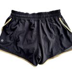Lululemon Super Squad Short Black Gold Size 6 Run Gym 3" Gym Run Walk Photo 3