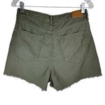 American Eagle Highest Rise Mom Shorts Sz 6 Olive Green Distressed High Cut Photo 2